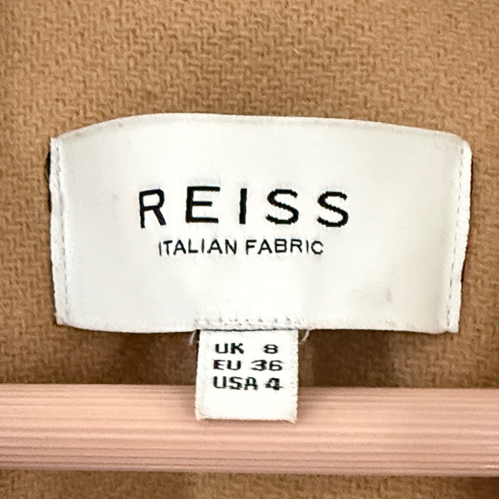 Reiss Camel Italian Fabric Coat US Size 4 UK Size 8 - Picture 2 of 5